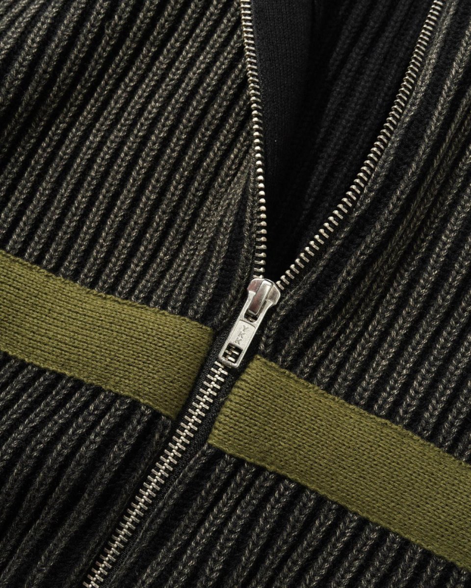 画像3: Butter Goods Bleach Zip-Thru Knit - Black / バターグッズ (3)