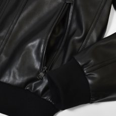画像7: DKNY Faux Leather Moto Jacket - Black / ダナキャランニューヨーク レザージャケット (7)