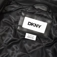 画像8: DKNY Faux Leather Bomber Jacket - Black / ダナキャランニューヨーク レザージャケット (8)