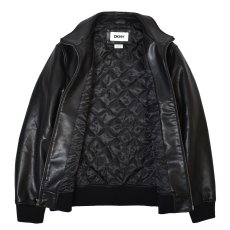 画像3: DKNY Faux Leather Bomber Jacket - Black / ダナキャランニューヨーク レザージャケット (3)