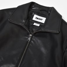 画像5: DKNY Faux Leather Bomber Jacket - Black / ダナキャランニューヨーク レザージャケット (5)