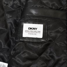 画像11: DKNY Faux Leather Bomber Jacket - Black / ダナキャランニューヨーク レザージャケット (11)