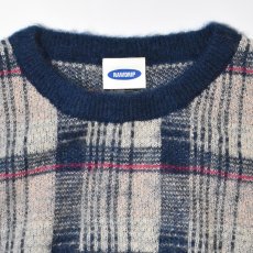 画像2: RAWDRIP Mohair Check Crew Sweater - Navy (2)