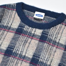画像3: RAWDRIP Mohair Check Crew Sweater - Navy (3)