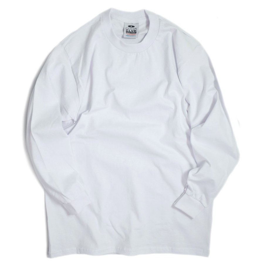 PRO CLUB L/S Heavyweight Cotton Crewneck T-Shirts White / プロ ...