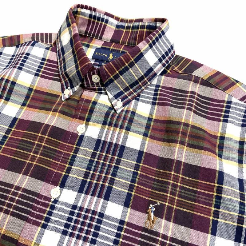ralph lauren burgundy oxford shirt