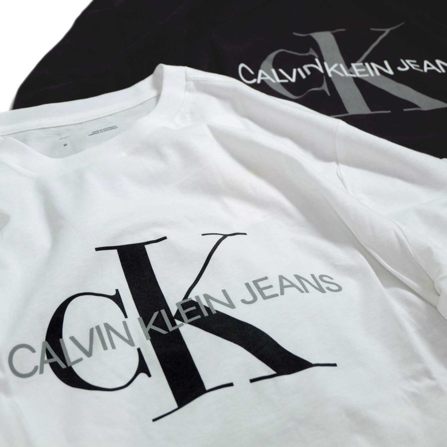 Calvin Klein Jeans Monogram Logo Long Sleeve T-Shirts White 