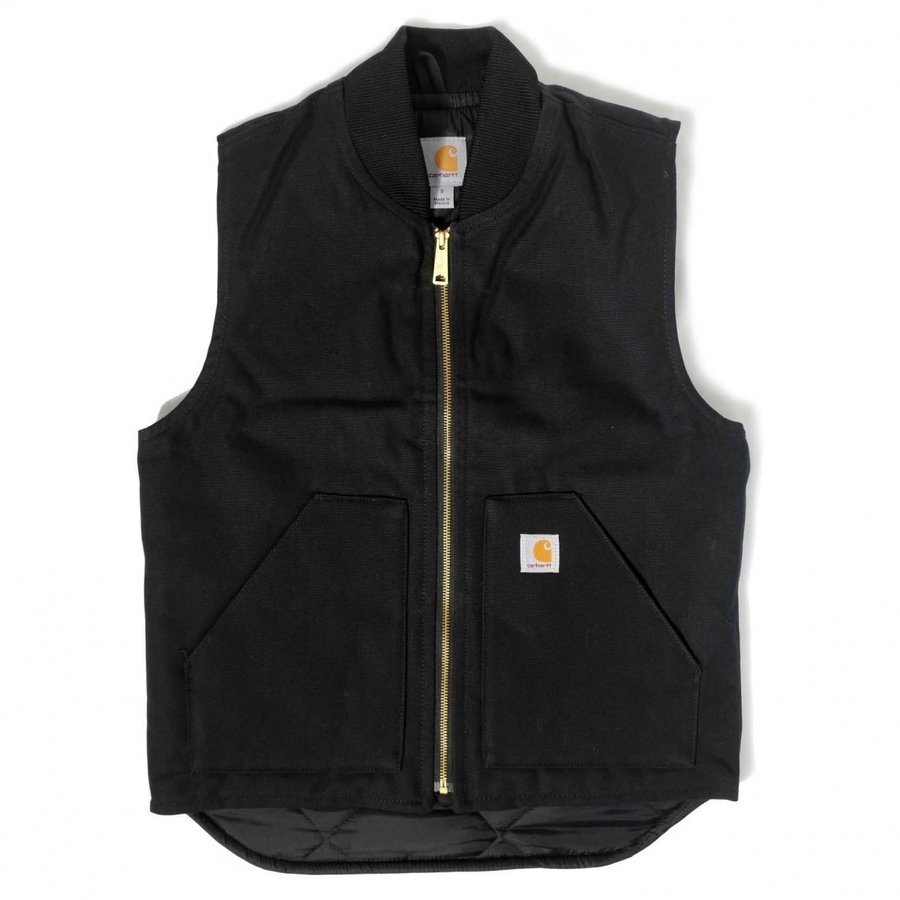 画像1: Carhartt USA V01 Duck Vest Black / カーハート V01 ダック ベスト ブラック (1)