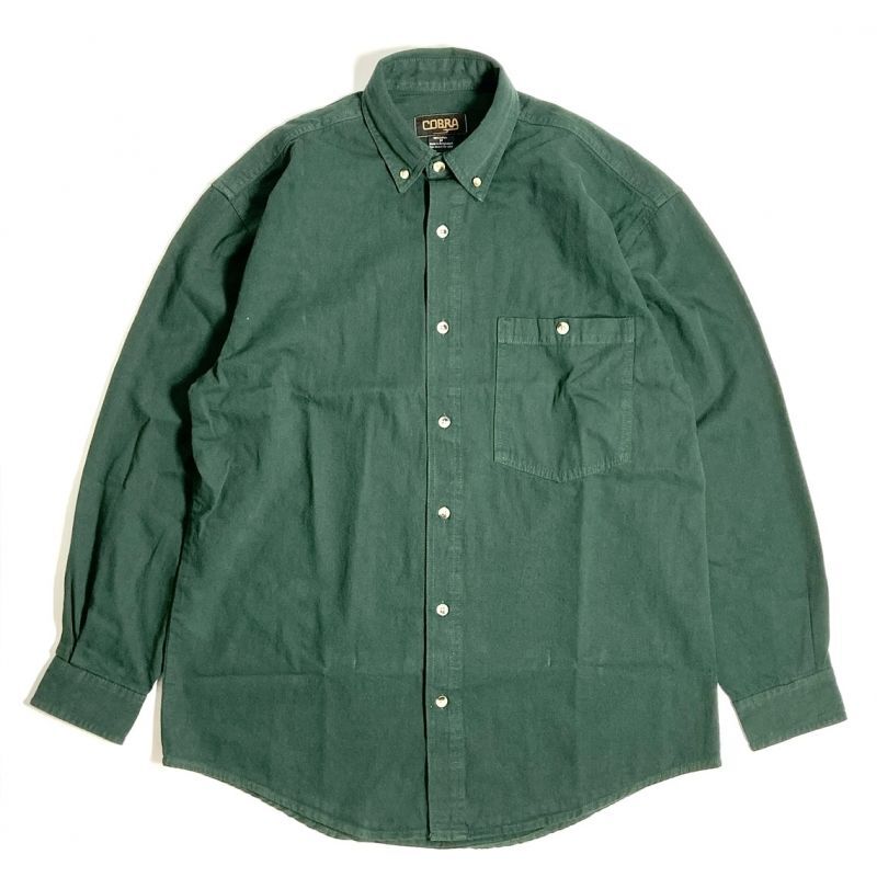 Cobra Caps L/S Heavyweight Denim Shirts Dark Green / コブラ ロング