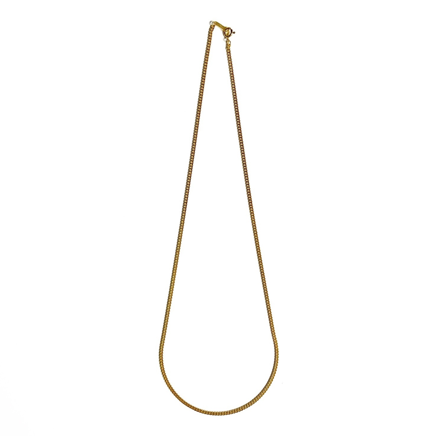 18k Gold Plated 1.5mm Curb Link Chain Necklace Gold / 18金メッキ 