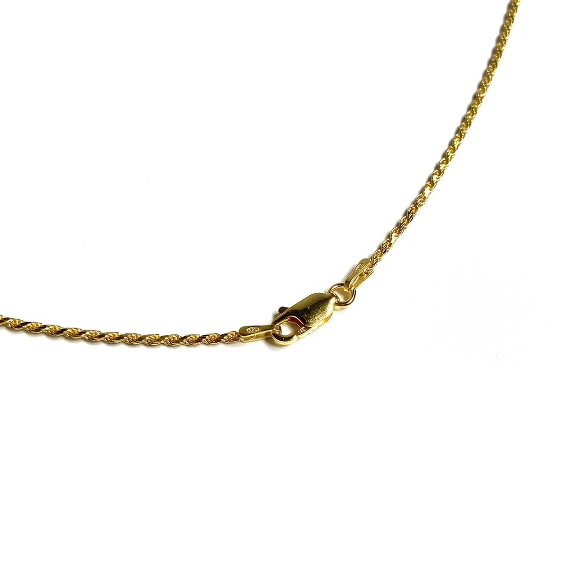 18k Gold Plated 1.5mm Rope Chain Necklace Gold / 18金メッキ 925