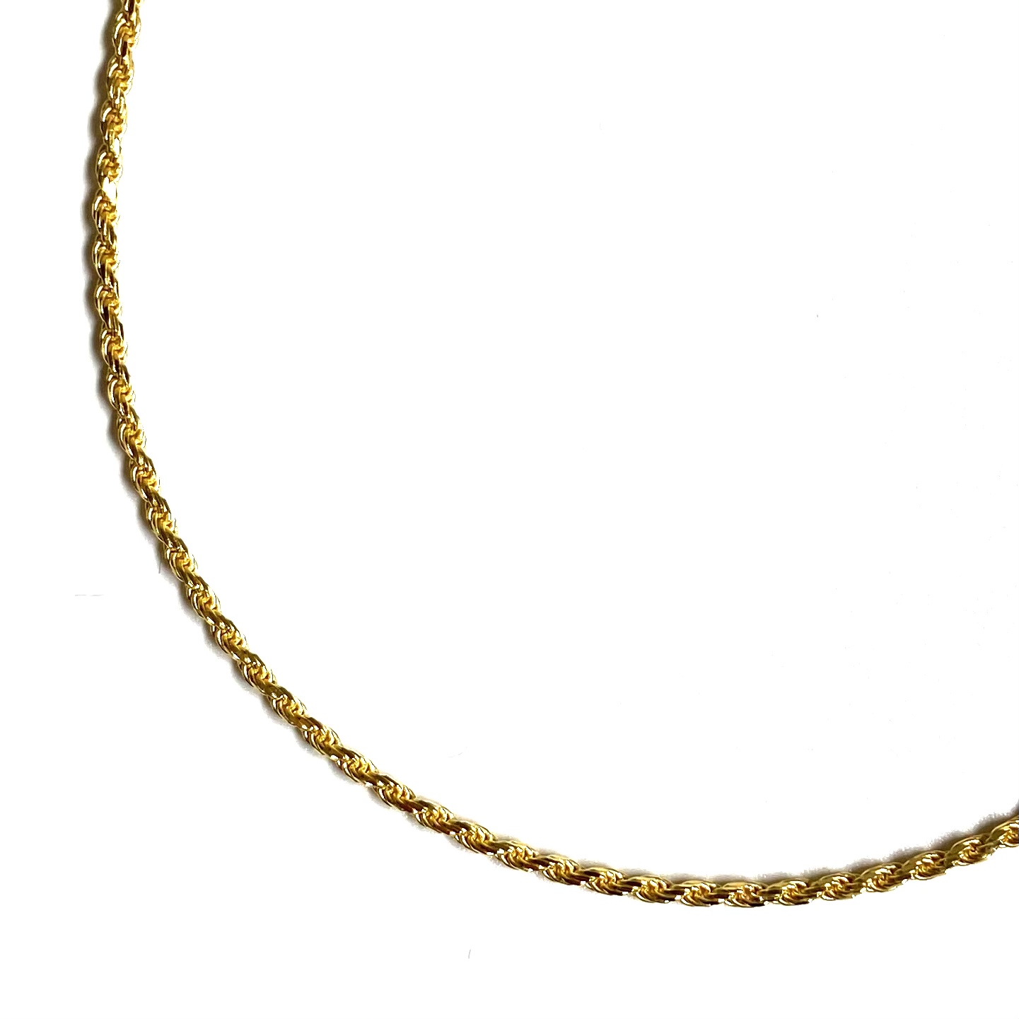 18k Gold Plated 1.5mm Rope Chain Necklace Gold / 18金メッキ 925