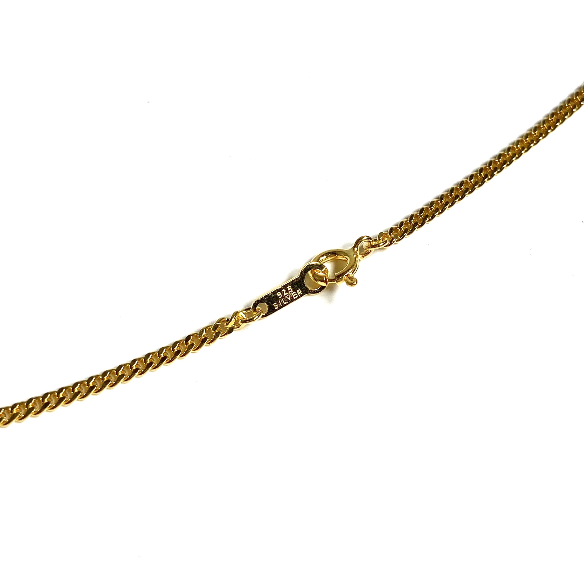 18k Gold Plated 1.5mm Curb Link Chain Necklace Gold / 18金メッキ 925 シルバー