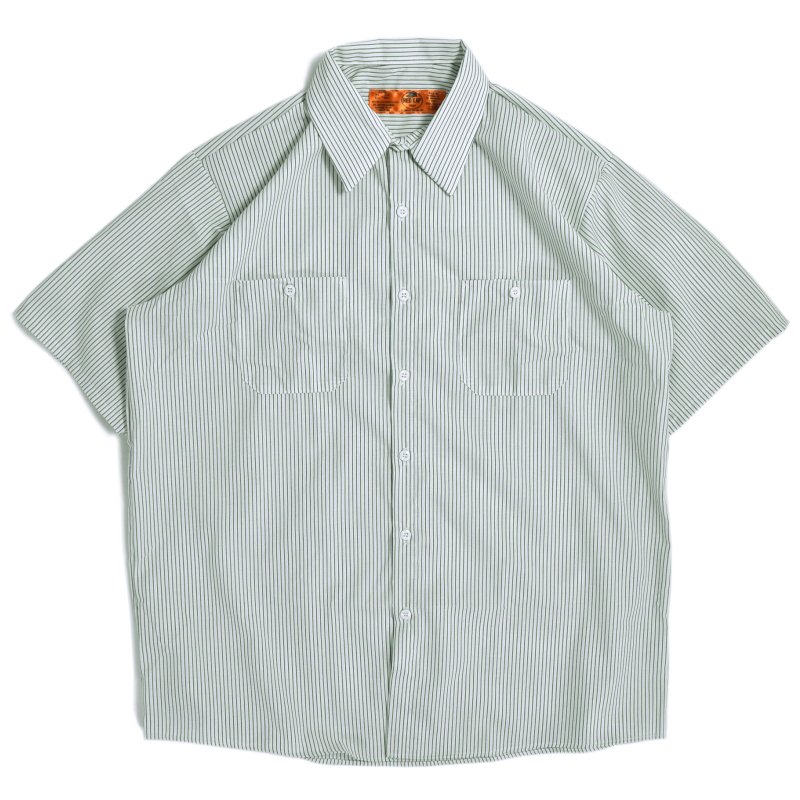 Red Kap S/S Stripe Work Shirts White x Green / レッドキャップ