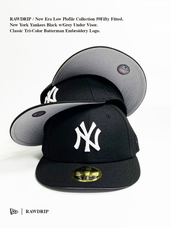 Rawdrip X New Era Low Profile 59fifty Fitted New York Yankees Black X Grey Brim ロウドリップ X ニューエラ 5950 ロープロファイル キャップ ニューヨーク ヤンキース ブラック X グレーブリム Rawdrip