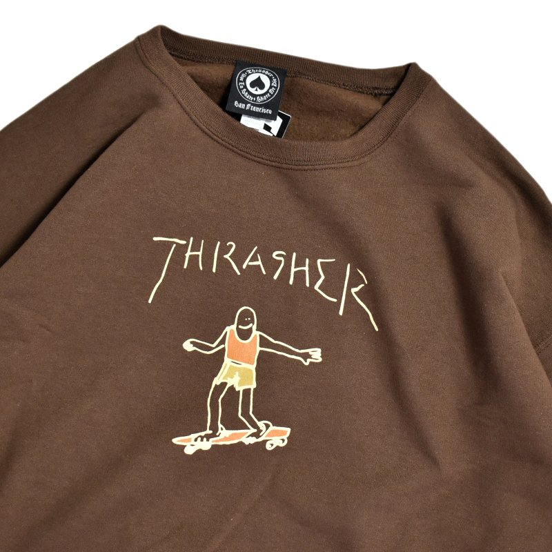 Thrasher Gonz Logo Crew Neck Sweatshirts Dark Chocolate スラッシャー ゴンズ ロゴ クルーネック スウェット ダークチョコレート Rawdrip