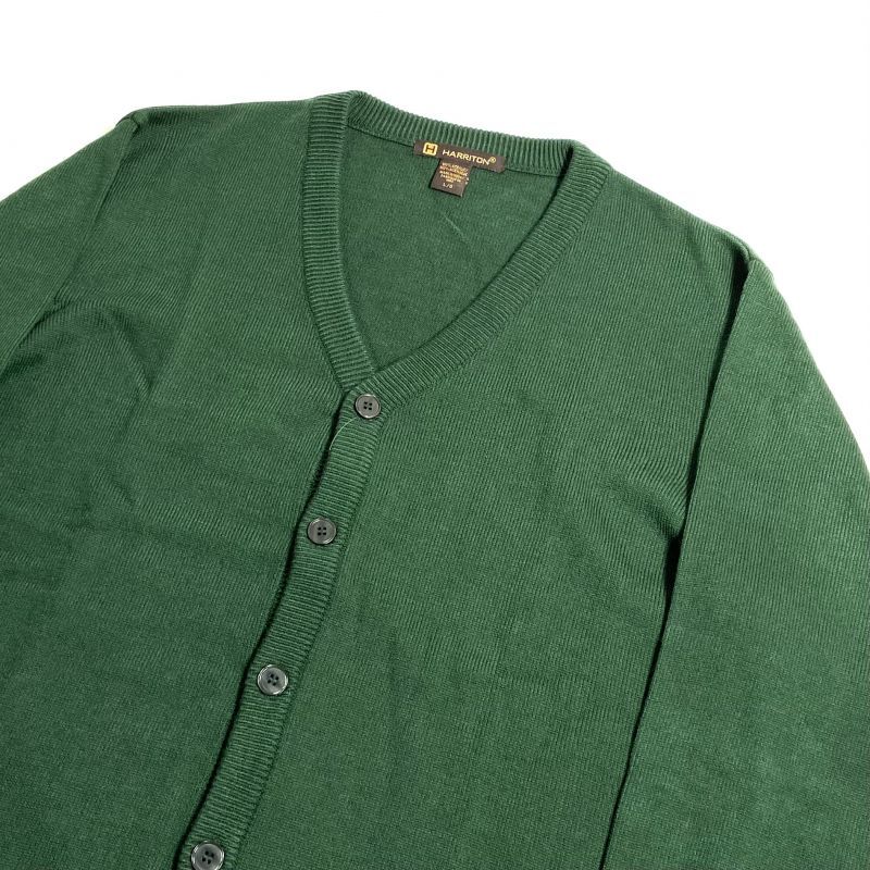 Harriton V-Neck Acrylic Cardigan Green / ハリトン アクリル ニット