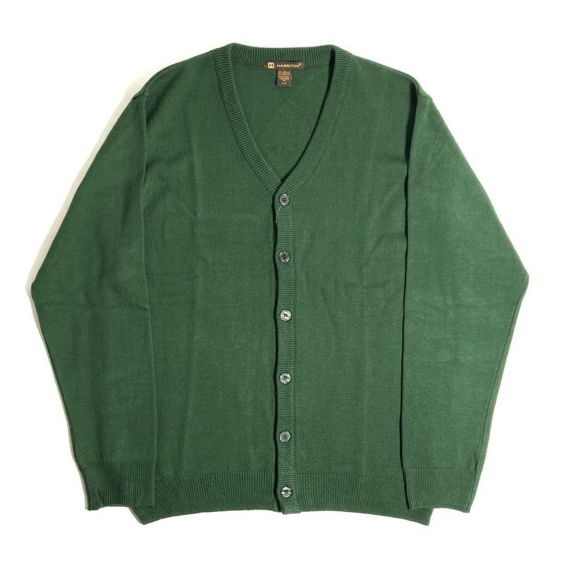 Harriton V-Neck Acrylic Cardigan Green / ハリトン アクリル ニット