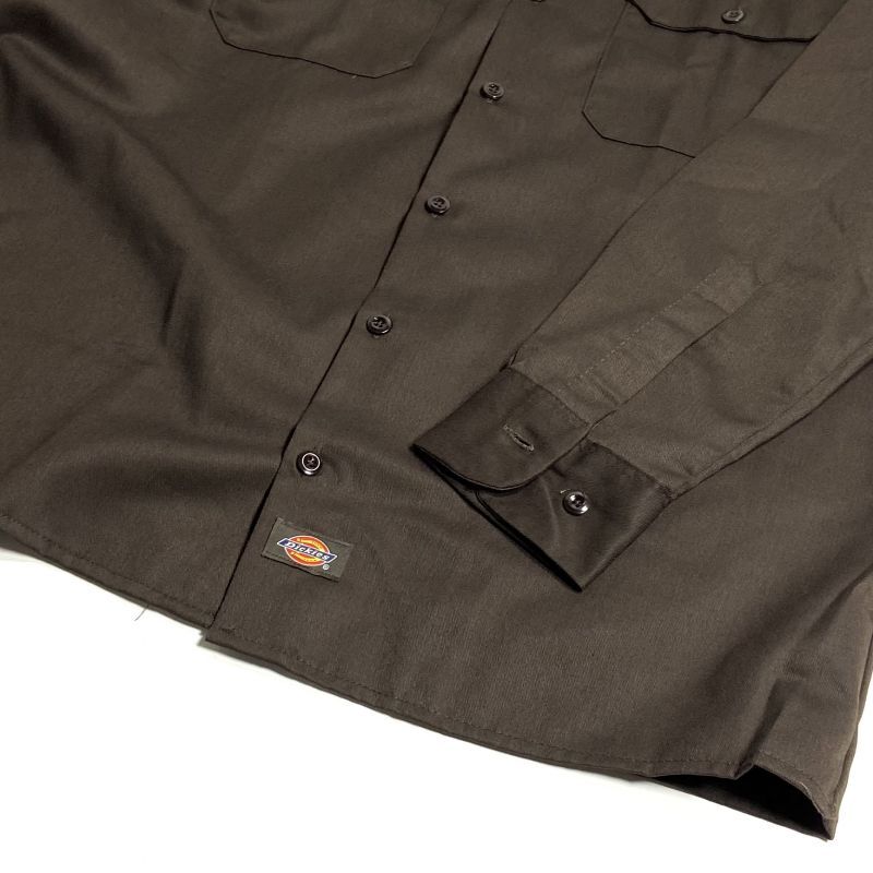 Dickies L/S Work Shirts Dark Brown / ディッキーズ ロングスリーブ ワークシャツ ダークブラウン - RAWDRIP