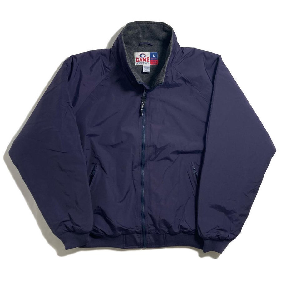 画像1: GAME Sportswear Fleece Lining Warm Up Jacket Navy / ゲームスポーツウェア フリースライニング ウォームアップジャケット ネイビー (1)