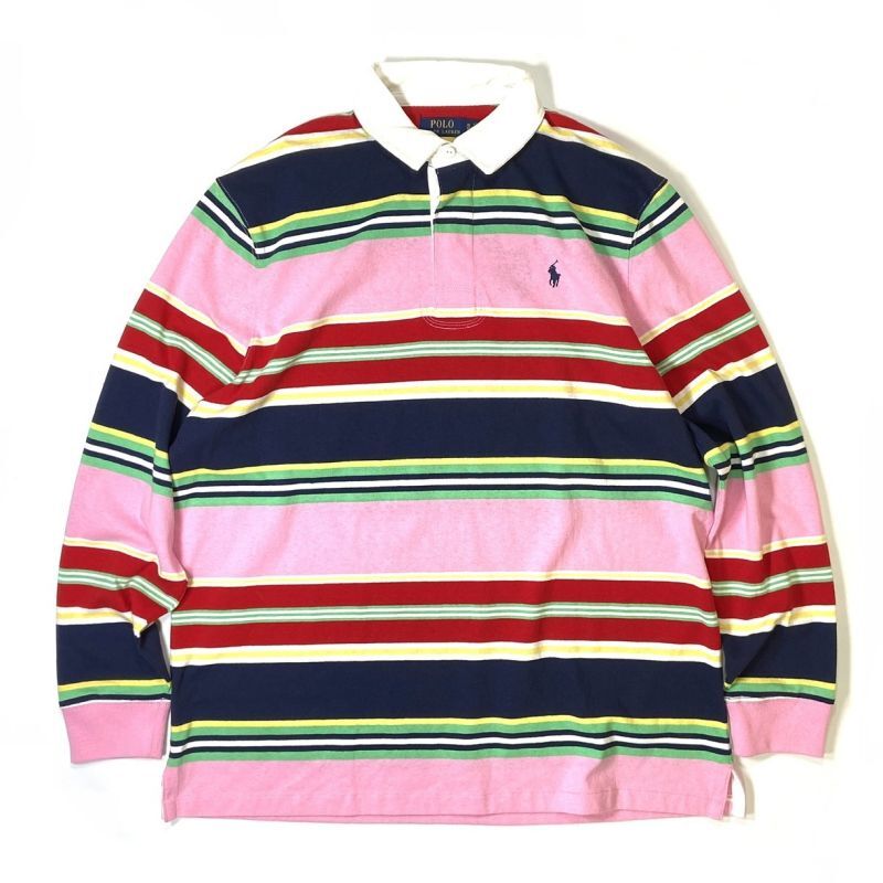 Polo Ralph Lauren L/S Rugby Shirts Pink Multi / ポロ ラルフ