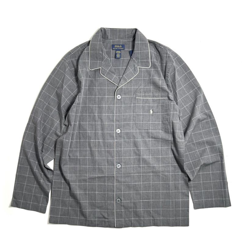 画像1: Polo Ralph Lauren Woven Pajama Shirts Grey Plaid / ポロ ラルフローレン ウーブン パジャマシャツ グレープレイド (1)