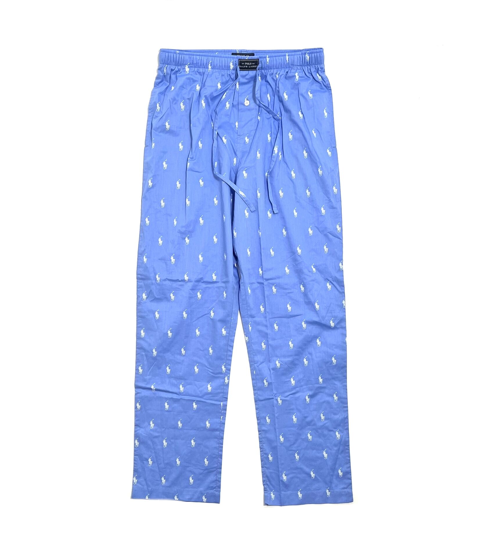 画像1: Polo Ralph Lauren Woven Pants Sky Blue x White / ポロ ラルフローレン ウーブン パジャマパンツ スカイブルー/ホワイト (1)