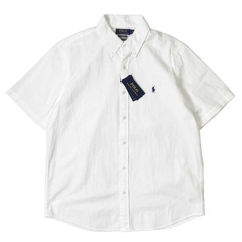画像1: Polo Ralph Lauren S/S Stripe Seersucker Shirts White / ポロ ラルフローレン ストライプ シアサッカーシャツ ホワイト (1)