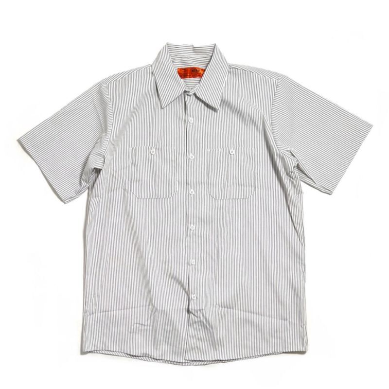 画像1: Red Kap S/S Stripe Work Shirts White x Charcoal / レッドキャップ ショートスリーブ ストライプ ワークシャツ ホワイトｘチャコール (1)