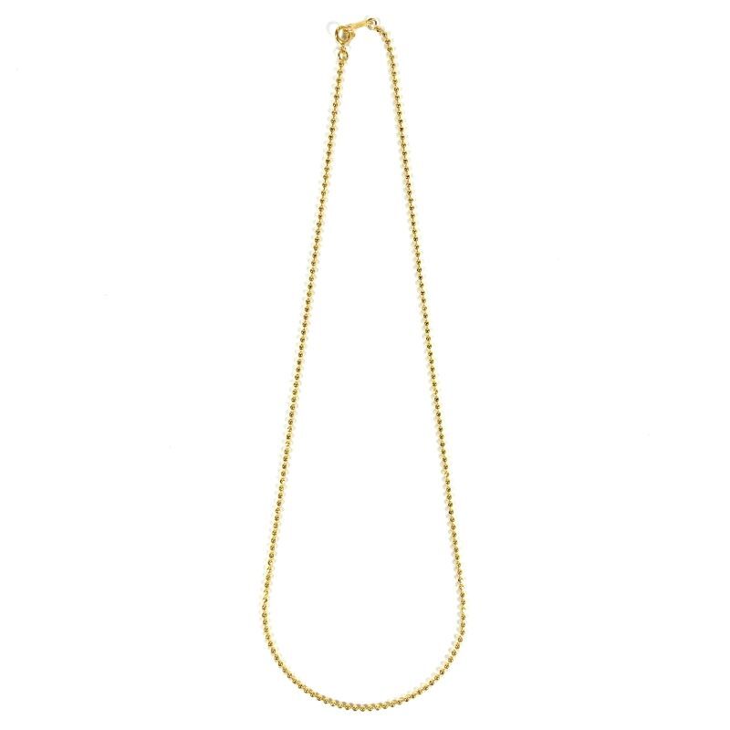 18k Gold Plated 1.5mm Cutball Chain Necklace Gold / 18金メッキ 925