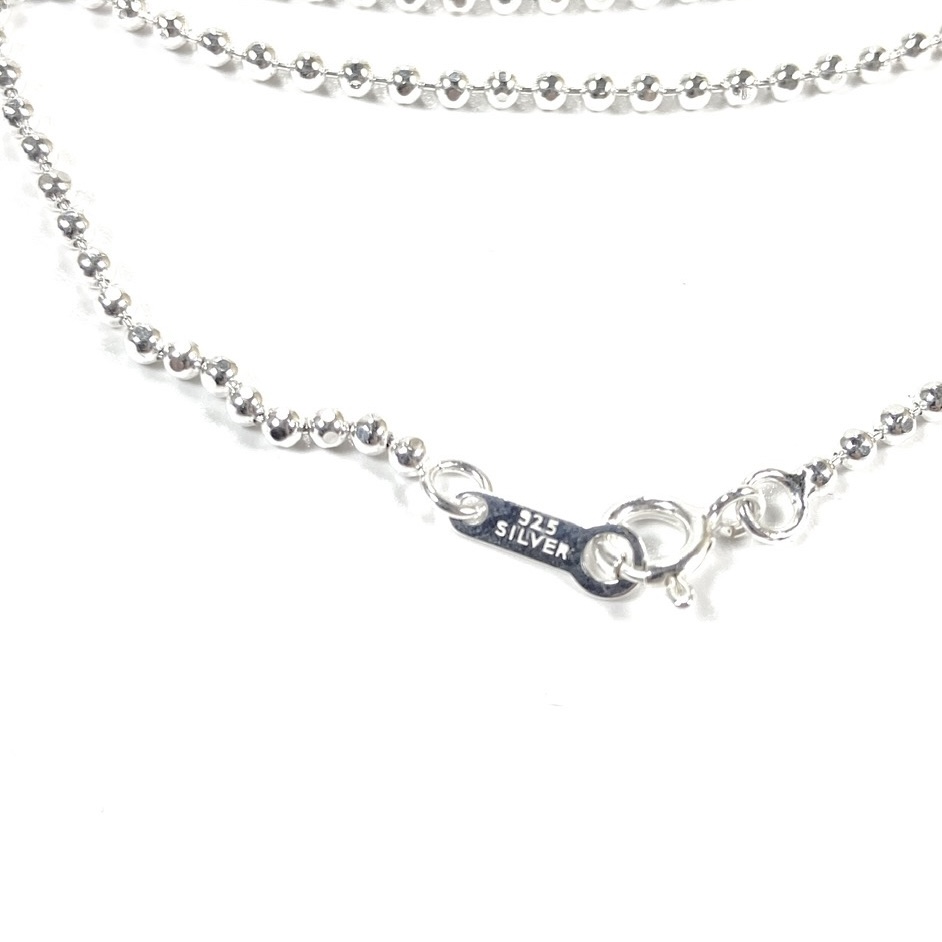 925 Sterling Silver 1.5mm Cutball Chain Necklace / 925 シルバー 