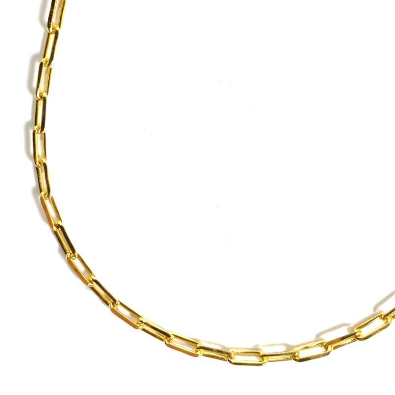 画像1: 18k Gold Plated 1.5mm Link Chain Necklace Gold / 18金メッキ 925 シルバー リンク チェーン ネックレス ゴールド (1)
