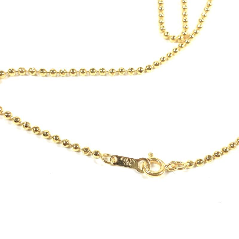 18k Gold Plated 1.5mm Cutball Chain Necklace Gold / 18金メッキ 925