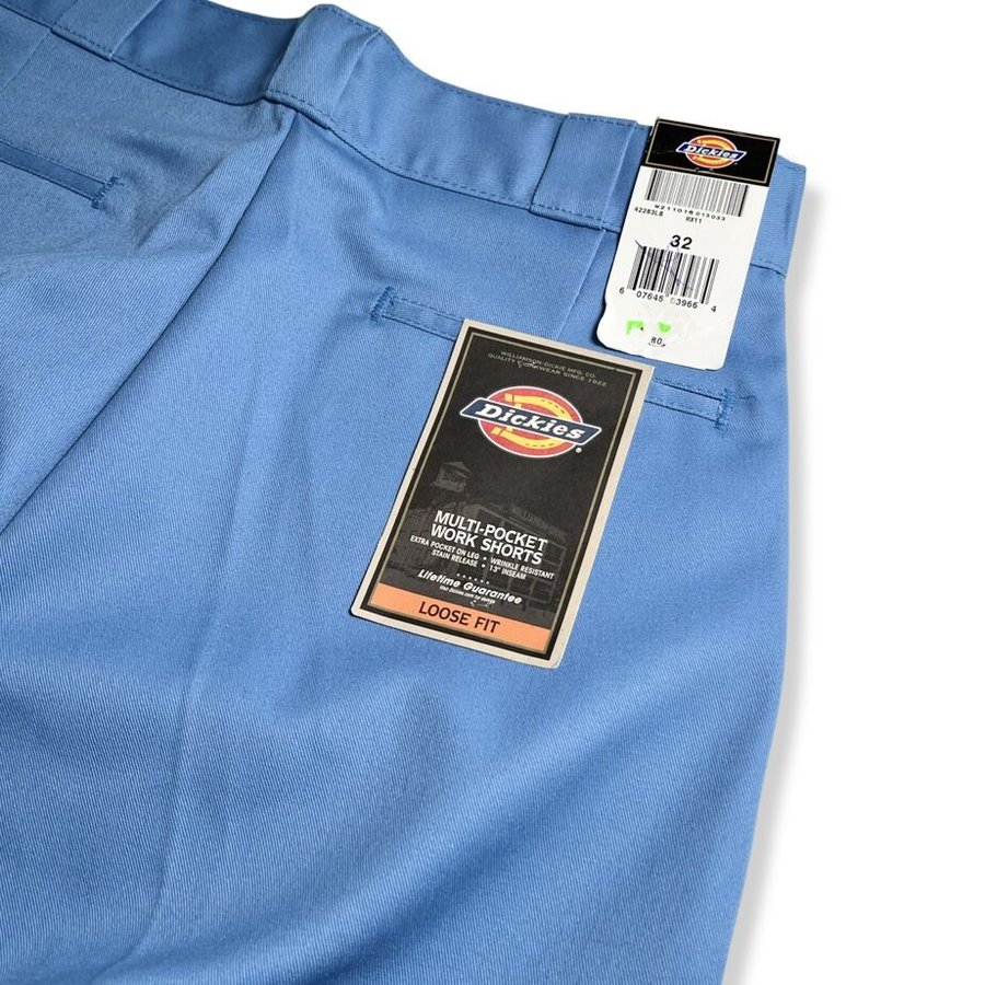 Deadstock Dickies 13" Loose Fit Multi-Use Pocket Work Shorts Light Blue / デッドストック ディッキーズ 13インチ ルーズフィット マルチユーズ ポケット ワーク ショーツ ライトブルー - RAWDRIP
