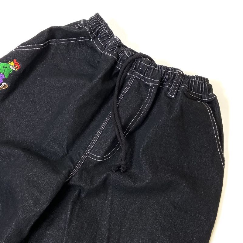 Televisi StarｘPizza Denim Pants Black / テレビジスタ―ｘピザスケートボード デニムパンツ ブラック -  RAWDRIP