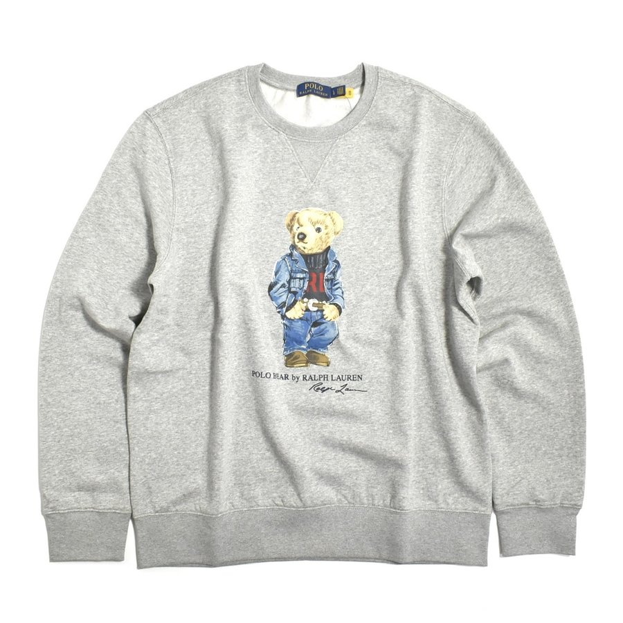 Polo Ralph Lauren Denim Bear Crewneck Sweatshirt Heather Gray