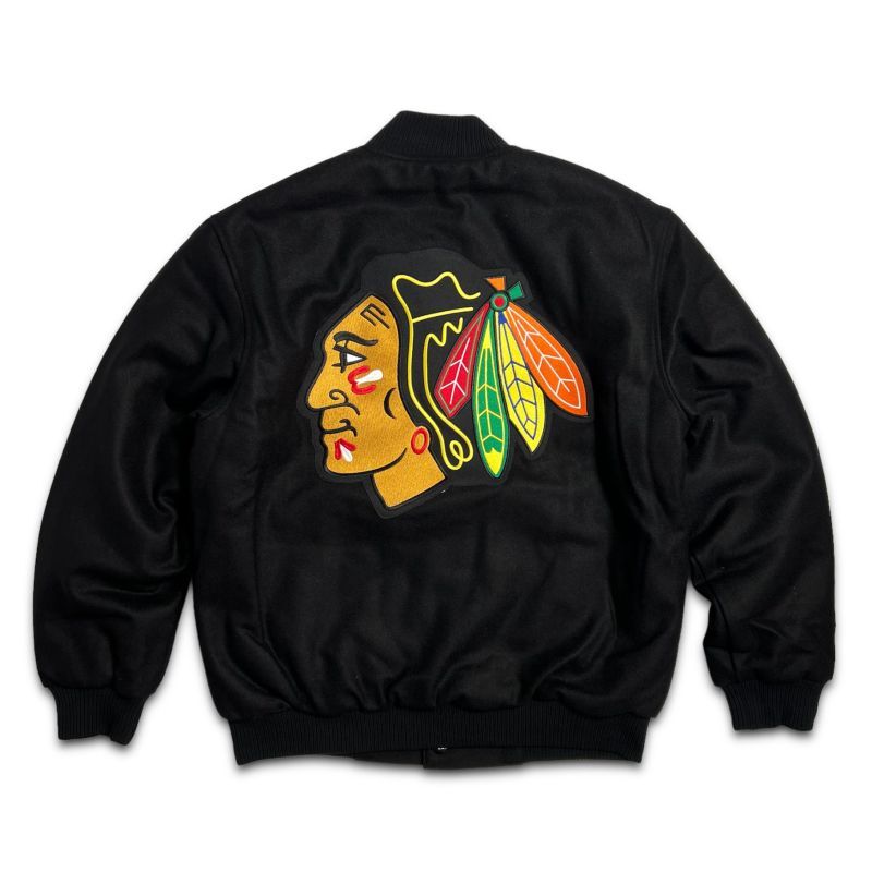 画像1: JH Design Reversible Wool Jacket Chicago Blackhawks / ジェイエイチデザイン リバーシブル ウール/ポリ ジャケット シカゴ・ブラックホークス (1)