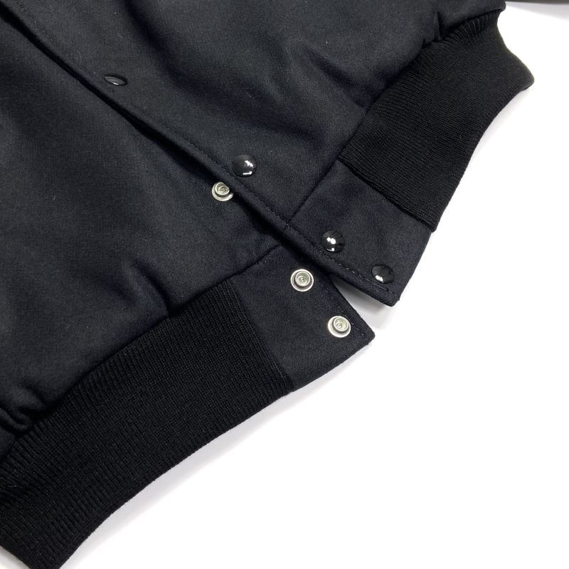 GAME Sportswear Genuine Wool ｘLeather Varsity Jacket Black 