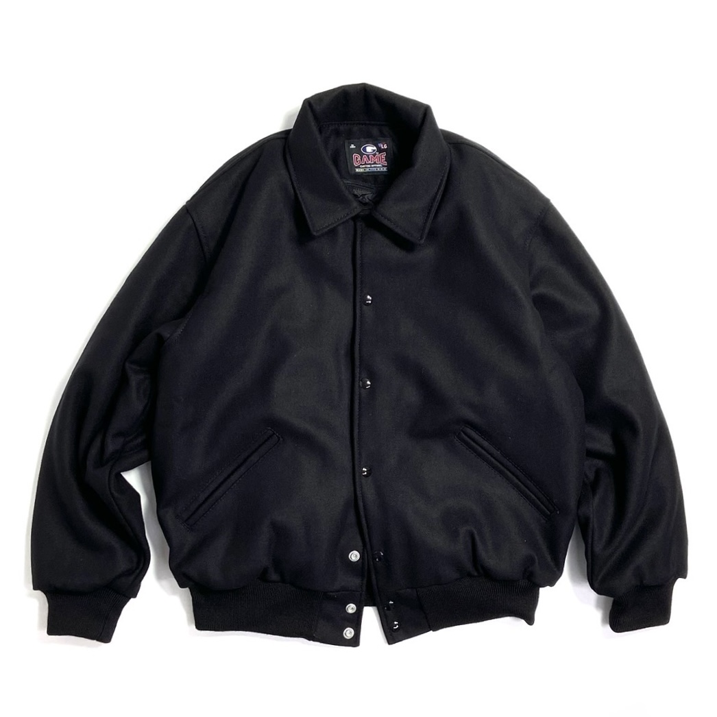 GAME Sportswear All Wool Varsity Jacket Black / ゲームスポーツ