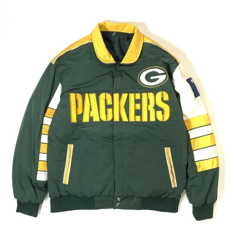画像1: JH Design Green Bay Packers Classic Reversible Nylon Jacket Green / ジェイエイチデザイン グリーンベイ・パッカーズ クラシック リバーシブル  ナイロンジャケット グリーン (1)