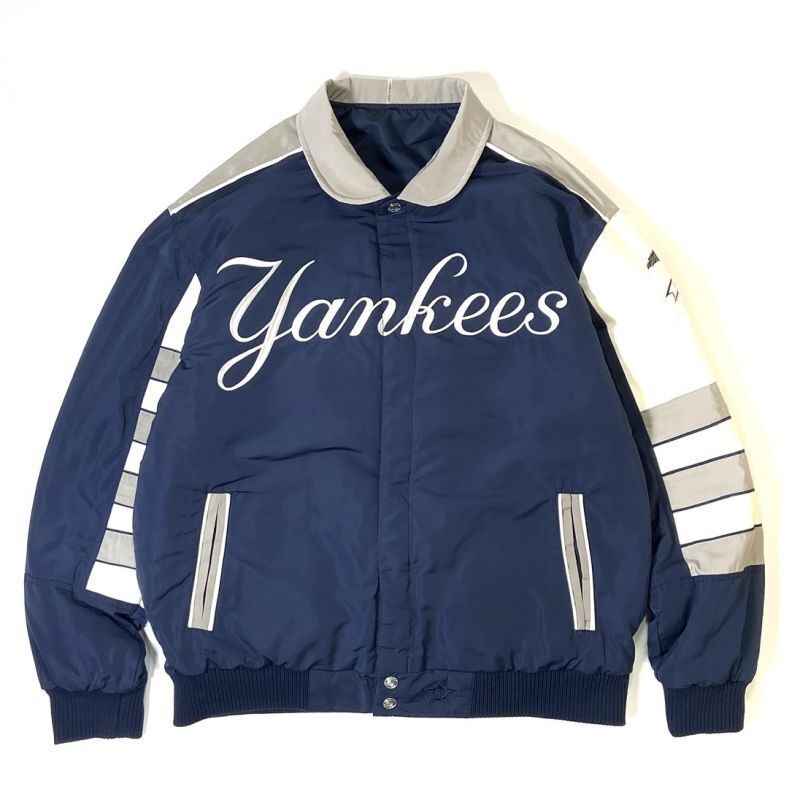 画像1: JH Design New York Yankees Classic Reversible Nylon Jacket Navy / ジェイエイチデザイン ニューヨーク・ヤンキース クラシック リバーシブル  ナイロンジャケット ネイビー (1)