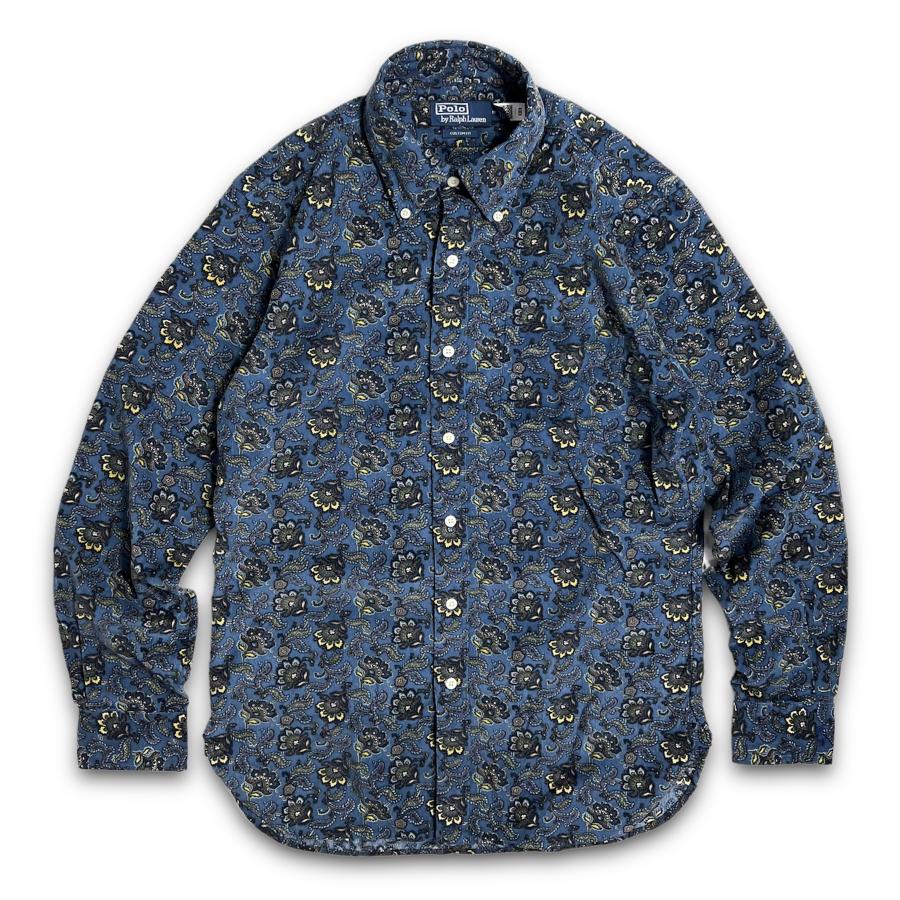 画像1: Polo Ralph Lauren L/S Fine Wale Corduroy Shirts Blue Heathered Hill Paisley / ポロ ラルフローレン ロングスリーブ ペーズリー コーデュロイ シャツ ブルー (1)