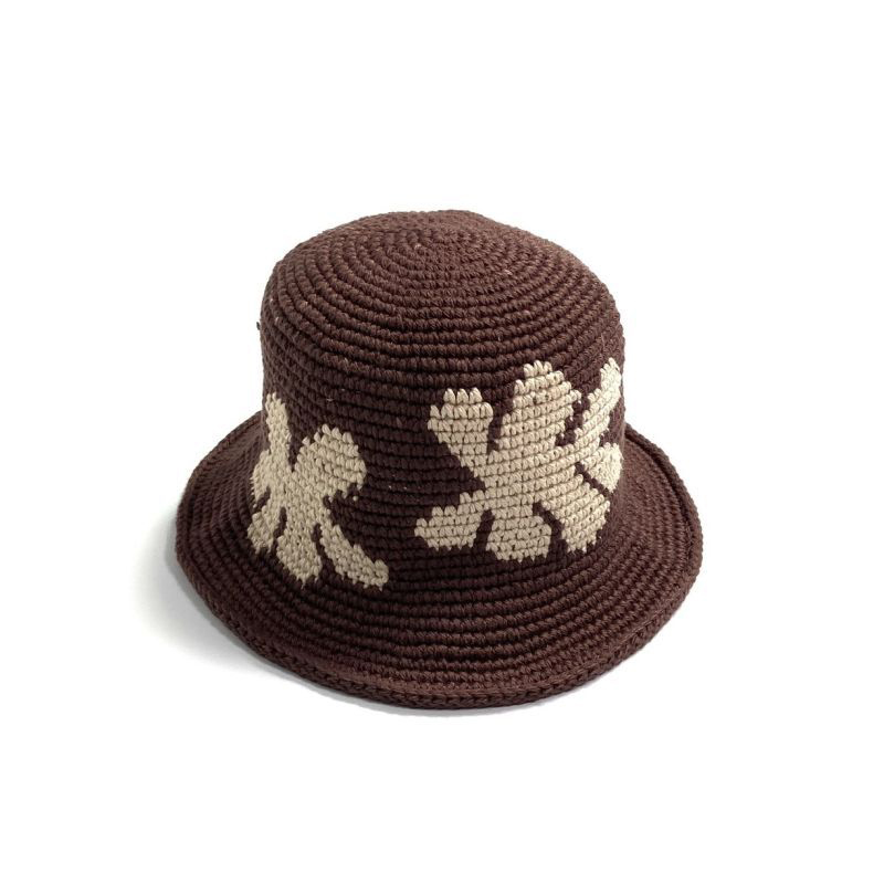 画像1: Checks Downtown Flower Crochet Hat BrownｘCream / チェックスダウンタウン フラワー クローシェハット ブラウンｘクリーム (1)