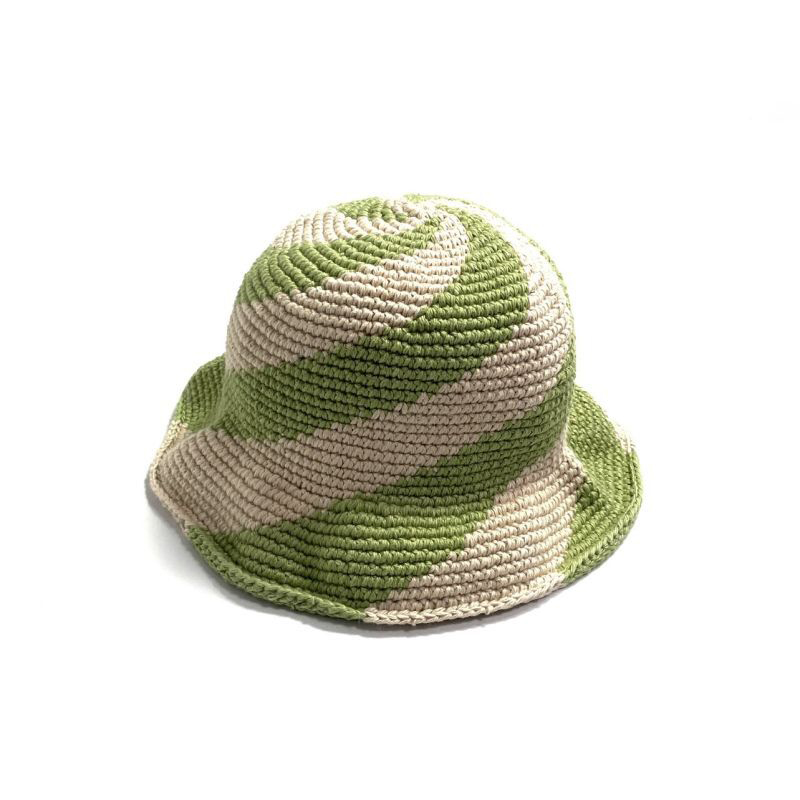 画像1: Checks Downtown Spiral Crochet Hat KhakiｘGreen / チェックスダウンタウン スパイラル クローシェハット カーキｘグリーン (1)