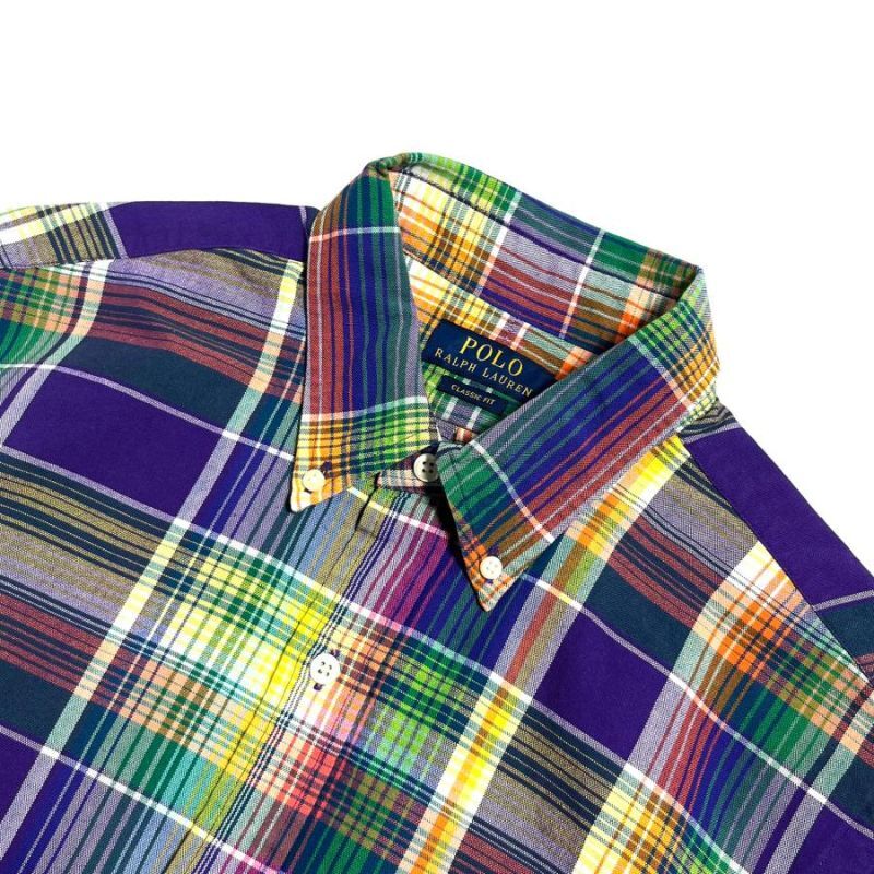 Polo Ralph Lauren L/S Classic Fit Plaid Oxford Shirts Purple Multi