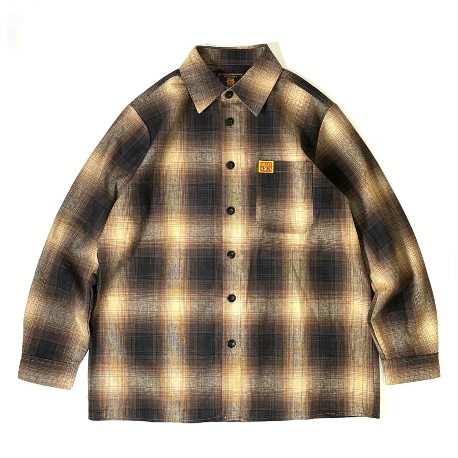 画像1: FB County L/S Checker Flannel Shirts BlackｘTan / エフビーカウンティ チェッカー フランネル シャツ ブラックｘタン (1)