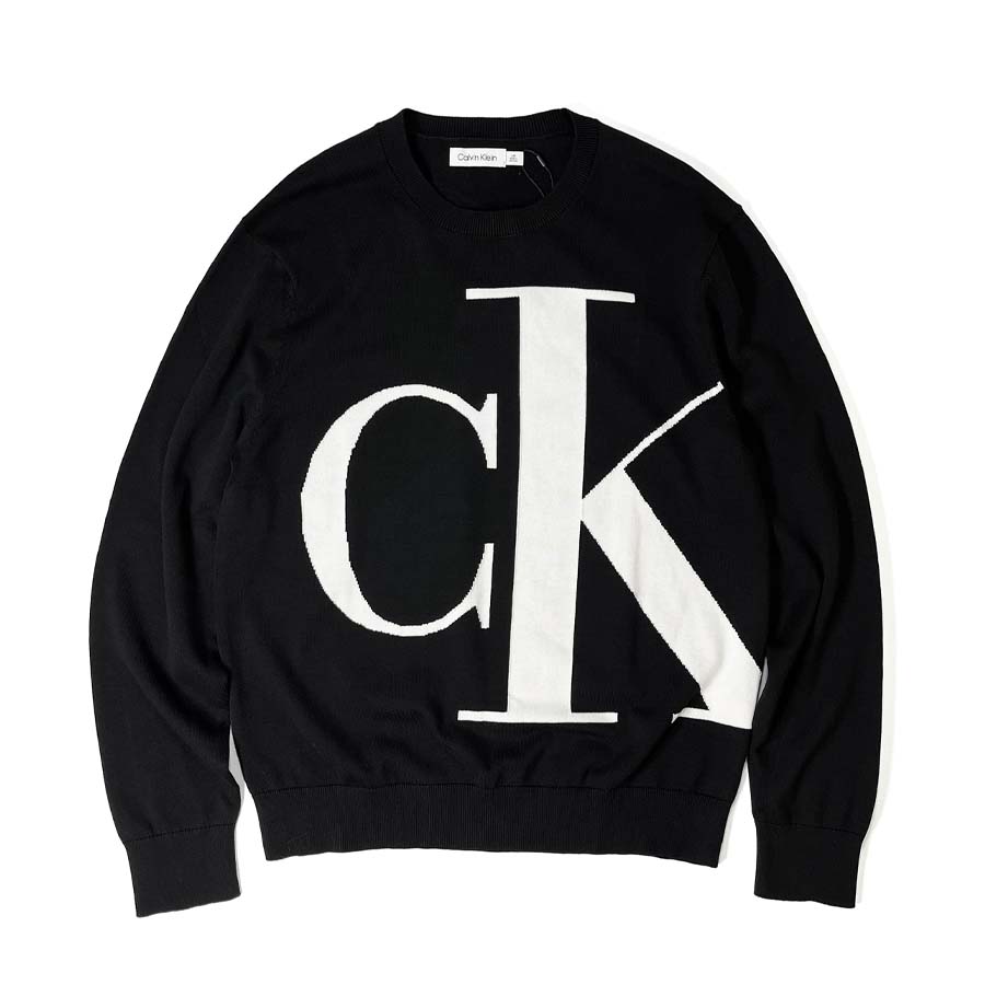 Calvin Klein Cotton Oversized Monogram Logo Sweater Black ...
