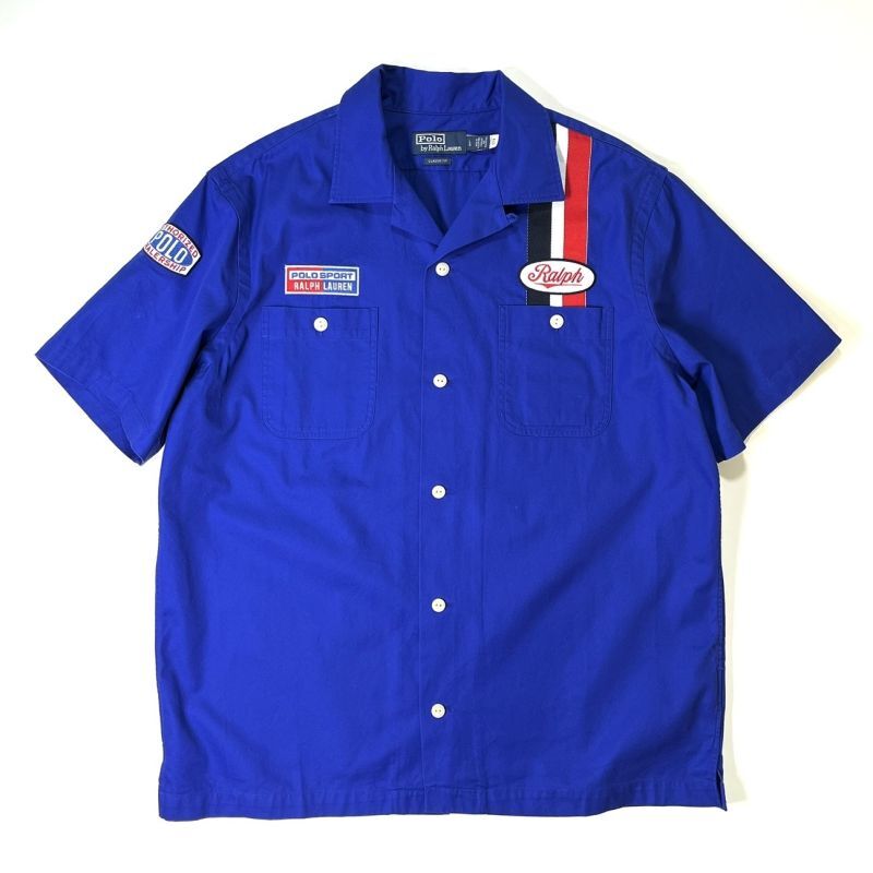 画像1: Polo Ralph Lauren Billy Camp Racing Shirts Blue / ポロ ラルフローレン レーシングシャツ ブルー (1)