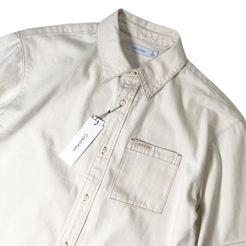 Calvin Klein S/S Denim Shirts Natural カルバンクライン ショートスリーブ デニム シャツ ナチュラル  RAWDRIP