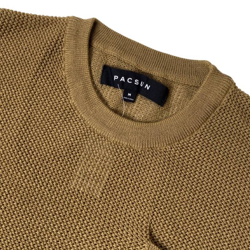 PacSun Crewneck Mesh Knit Shirts Brown / パックサン ショートスリーブ クルーネック メッシュ ニット ...